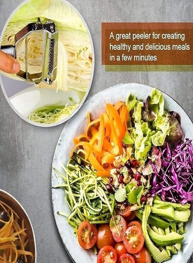 ZELKEY 2 in 1 Stainless Steel Julienne Vegetable Peeler Multi-Functional Fruit & Veggie Shredder Slicer and Grater for Potatoes, Carrots, Cucumbers (Silver, 18 x 8.2 x 2.4 cm) - Image 4